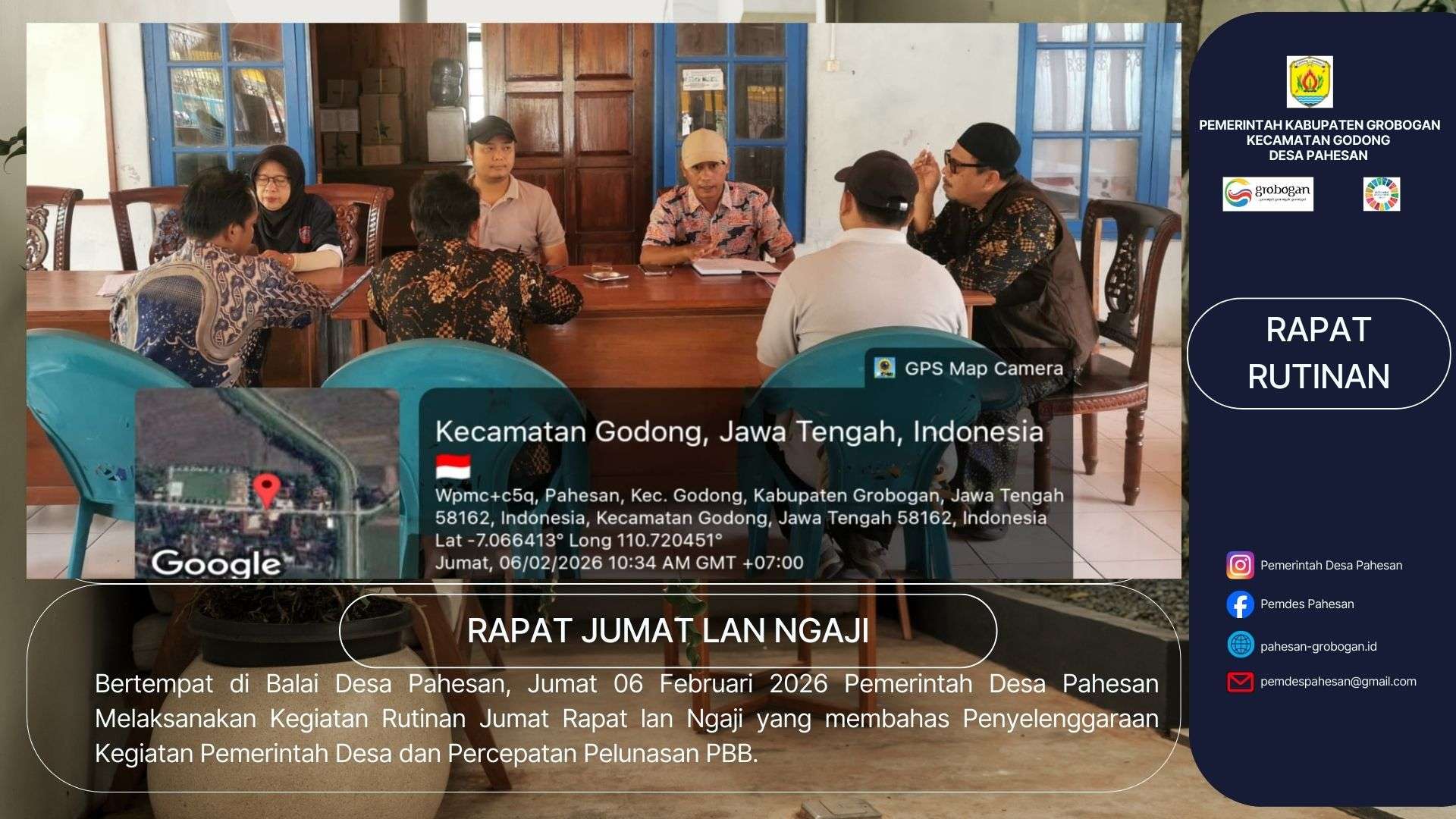 Rapat Rutinan Pemerintah Desa Pahesan